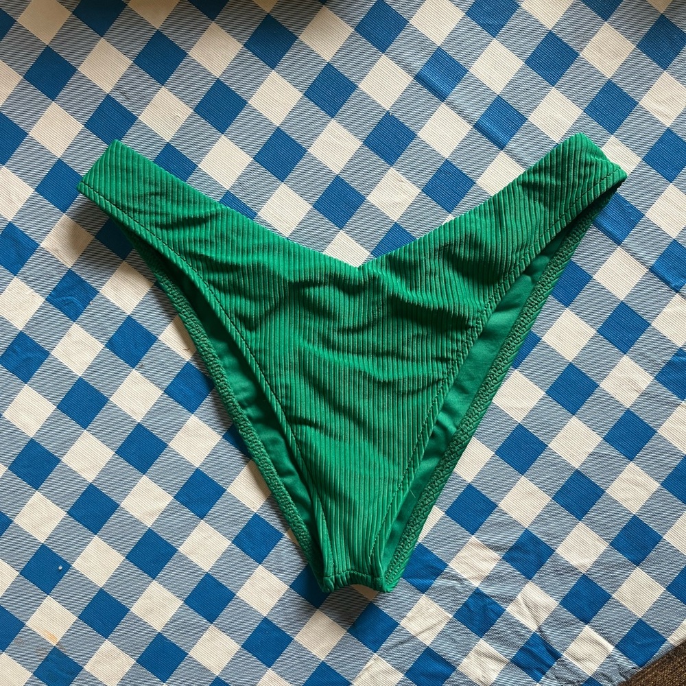 Frankie's Bikinis Emerald Green Rib Enzo Bikini Bottom